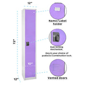 Alpine Industries ADI629-201-PUR Locker Single Tier 72" H X 15"W