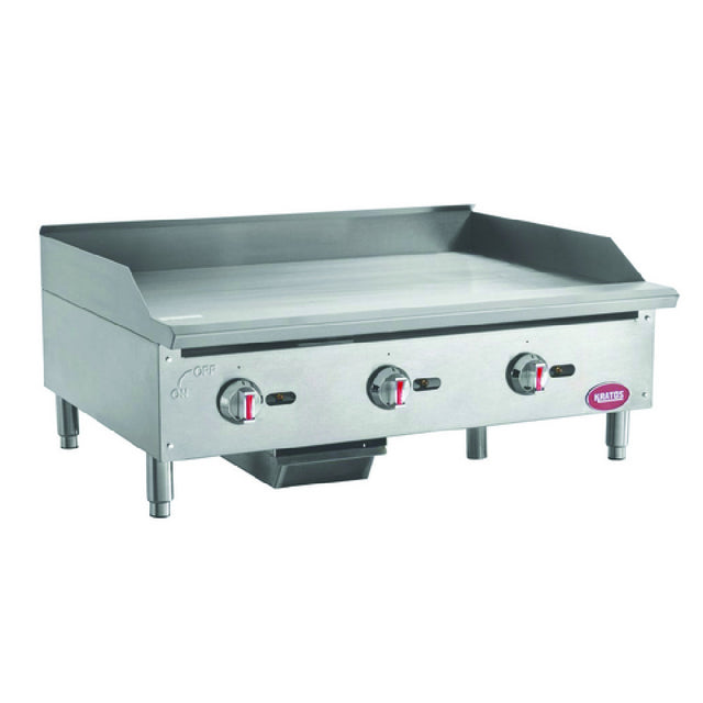 Hubert 34068 - Kratos® Gas Griddle, 36"W X 20-3/5"D Cooking Area, Manual Controls