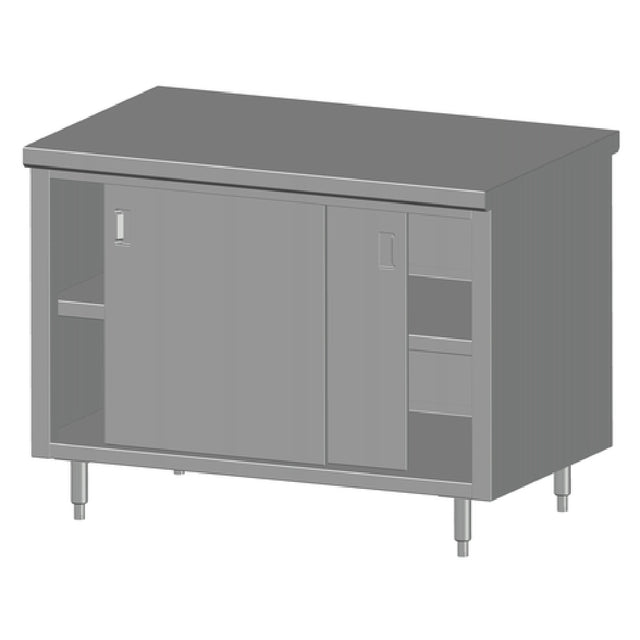SPG 4CBT-24D - Universal Stainless Work Table, Cabinet Base With Sliding Doors, 48"W X 24"D
