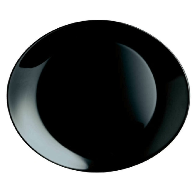 Arc Cardinal P1140 Arcoroc Evolutions Black Steak Plate (L:11.75'' X W:10.0'') Fluorosilicate Opal Glass