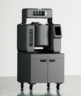 BOTINKIT Omni Auto-Pan commercial cooking system with touchscreen interface, built-in cast iron pot, automated dispensing units, and caster base for mobility—designed for high-efficiency restaurant kitchens.