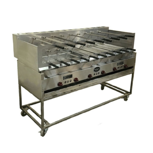 Hickory Industries, Inc. CHURRASCO 6 - Rotisserie Churrasco, Gas With Grill, 19 Knife Spits On Individual Motors