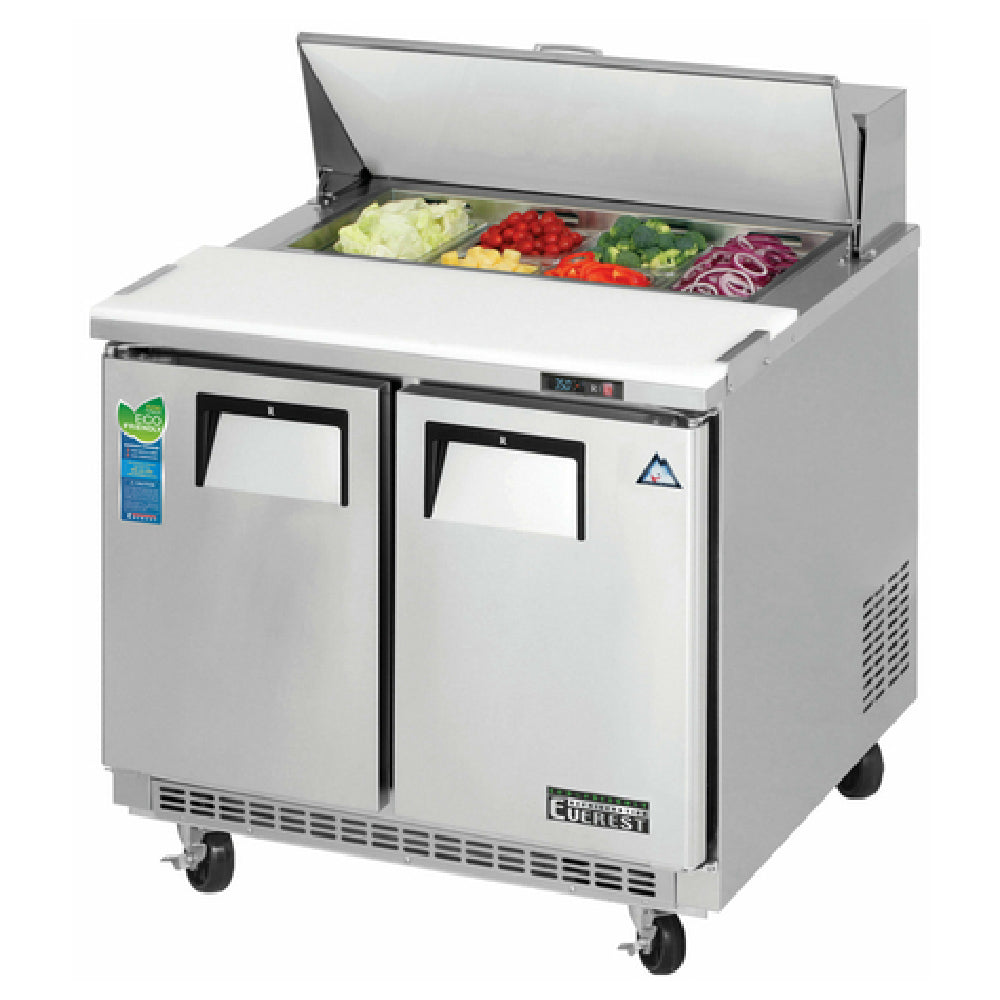 Everest Refrigeration EPBNSR2 Sandwich Prep Table Two-section 35-5/8"W