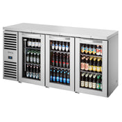 True Refrigeration TBR72-RISZ1-L-S-GGG-1 Refrigerated Back Bar Cooler Three-section