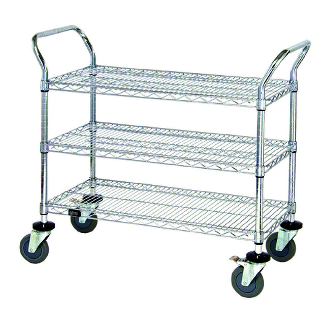 Quantum WRC-2136-3 Utility Cart 36"W X 21"D X 37-1/2"H (3) Wire Shelves