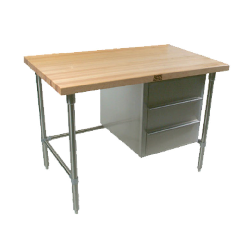 John Boos BTNS02 Work Table 60"W X 30"D X 35-1/4"H Overall Size 1-3/4" Thick Edge Grain Top