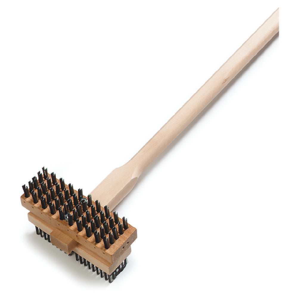 Carlisle 4029400 Carlisle Double Broiler King Brush 48"L (OA) Bolted Dual-sided Heads: 1-5/8" Carbon Steel Flat Bristles And 1-5/8" Carbon Steel Wire Bristles