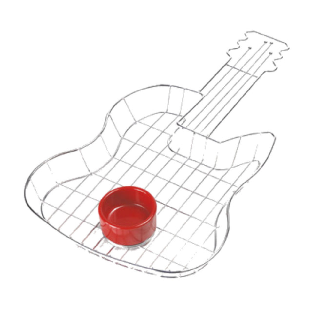 GET Enterprises 4-81999 Guitar Basket 19-1/2" X 11-1/2" X 1-1/2" With (1) 3" Dia. Condiment Cup Holder