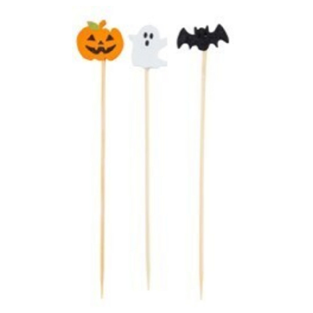 TableCraft Products 12141 - Decorative Picks, Halloween (assorted: Pumpkin, Ghost & Bat)