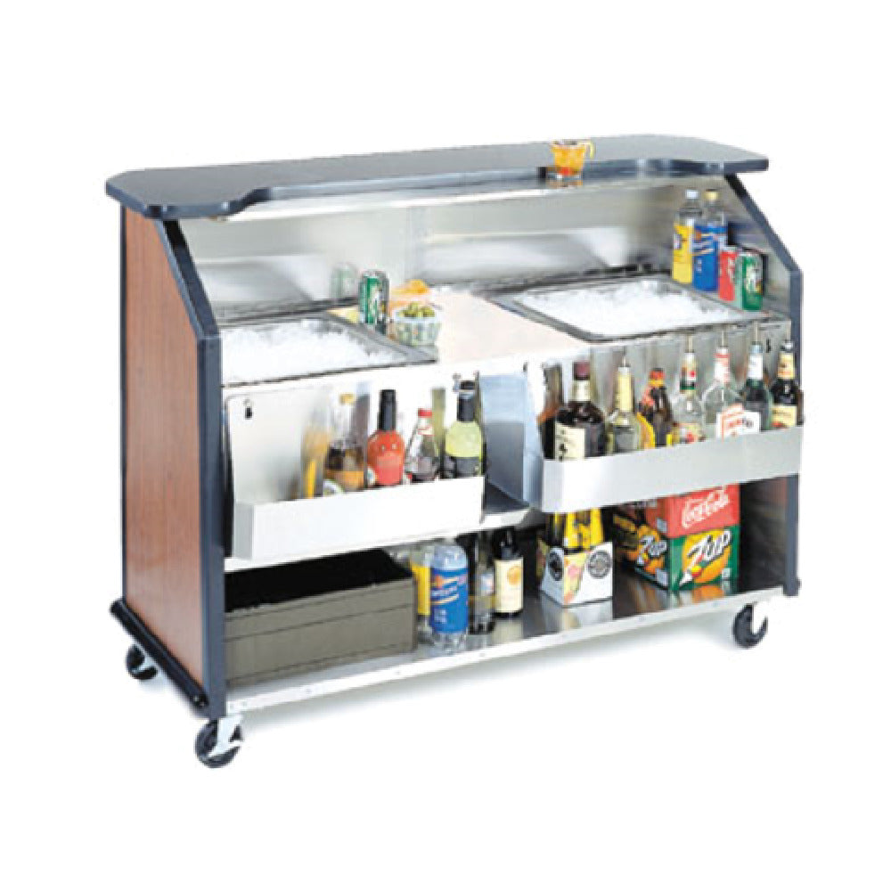 Lakeside 886 Portable Bar 63-1/2" Long 1-1/4" Thick Waterproof Laminate Top With Black Finish
