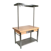 John Boos CUCG10 Cucina Grande' Work Table 48"W X 36"D X 35"H Overall Size 2-1/4" Thick Edge Grain Flat Top