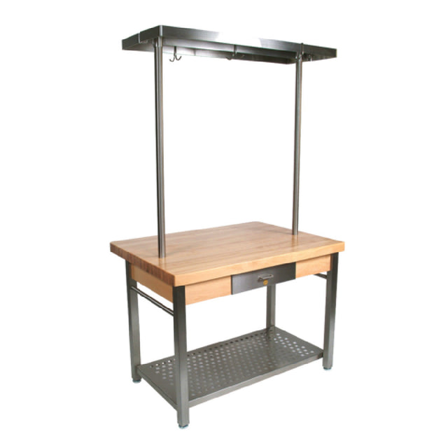 John Boos CUCG21 Cucina Grande' Work Table 60"W X 28"D X 35"H Overall Size 2-1/4" Thick Edge Grain Flat Top