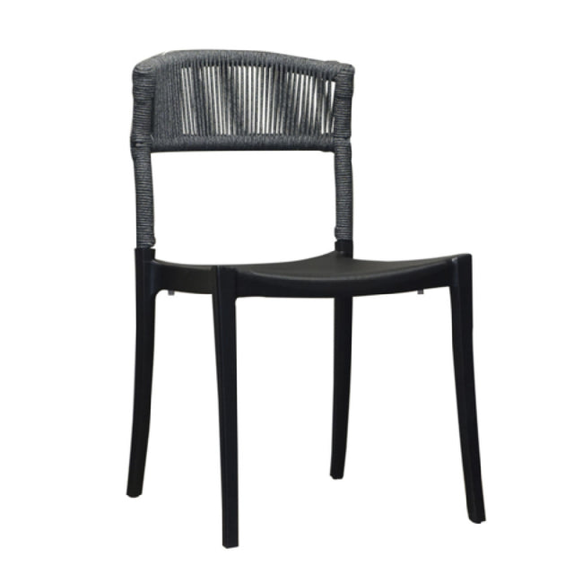 Grosfillex UT873017 - Tahoe Sidechair, Corded Rope Backrest, Weather & UV-resistant