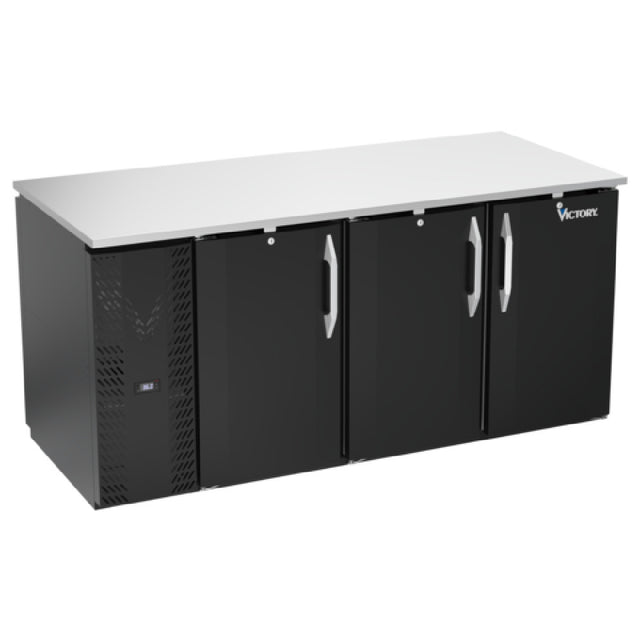 Victory VBB72HC-F-PT-B - Pass-Thru Back Bar Refrigerator, Food Rated, Three-section