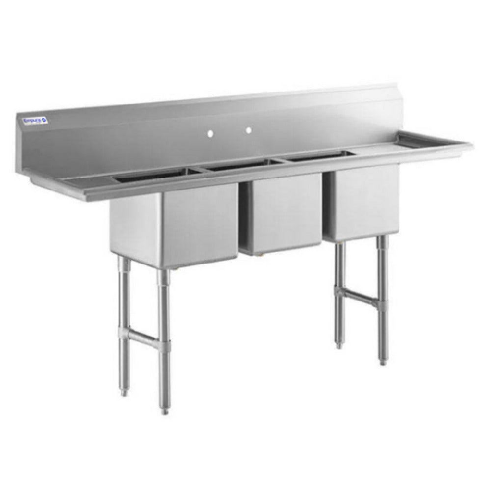 Empura EHD31515LR15 - Sink, 79"W X 20.5"D X 44.25"H, (3) Compartment