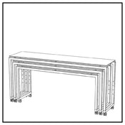 BauscherHepp VE-51050 Venta® Buffet Table (set Of Three Tables) On Castors With Integrated Height Adjustment