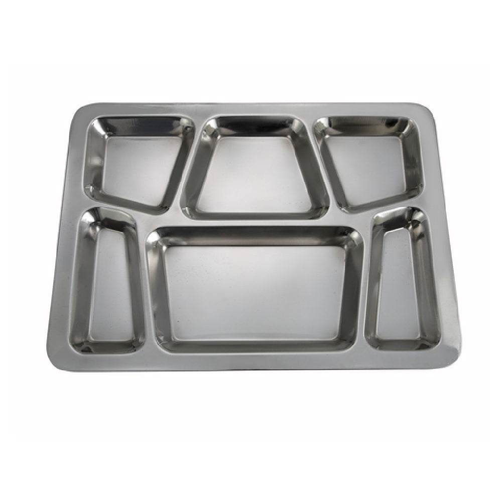 Winco SMT-2 Mess Tray 6 Compartments 15-1/2" X 11-1/2"