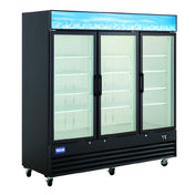 Hubert 175813 - Kratos 67K-211 Merchandising Freezer With Three Door, 78-3/8"W, (3) Anti-fogging Self-closing Doors With Magnetic Gaskets