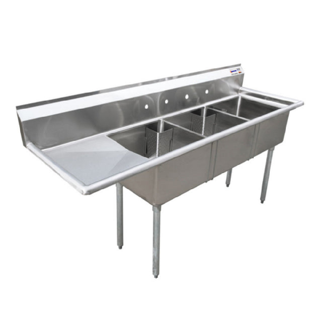 Omcan 25259 (25259) Pot Sink (3) 24" Front To Back X 24" Wide X 14" Deep Bowls