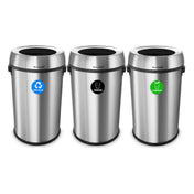 Alpine Industries ALP470-65L-R-T-CO Recycling With Trash And Compost Station 17 Gallon (65 Liter) Each