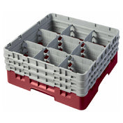 Cambro 9S638416 Camrack® Glass Rack With (3) Soft Gray Extenders Full Size