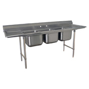 Advance Tabco 93-63-54-36RL Regaline Sink 3-compartment With Left & Right-hand Drainboards