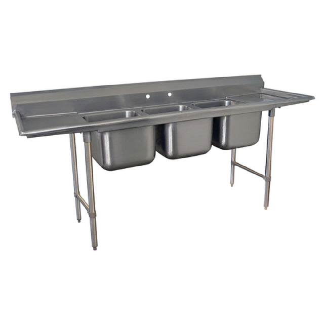 Advance Tabco 93-63-54-36RL Regaline Sink 3-compartment With Left & Right-hand Drainboards