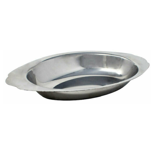 Omcan 80798 15 Oz Stainless Steel Au Gratin Oval Dish