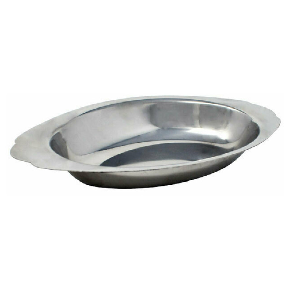 Omcan 80796 8 Oz Stainless Steel Au Gratin Oval Dish