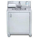 Crown Verity CV-PHS-3C Portable Sink Cold Water Only (3) 6" Wide X 12" Front-to-back X 5" Deep Bowls