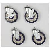 Hubert 107269 - Kratos Caster Kit. 5"dia., (2) Braking, (2) Non-braking