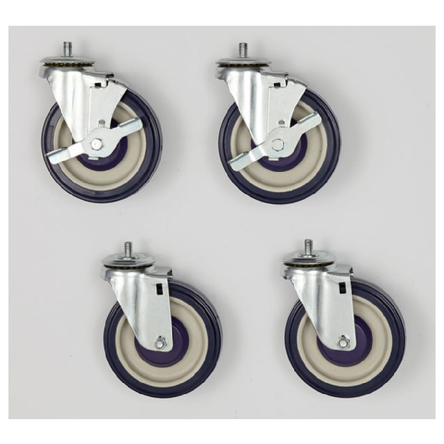 Hubert 107269 - Kratos Caster Kit. 5"dia., (2) Braking, (2) Non-braking