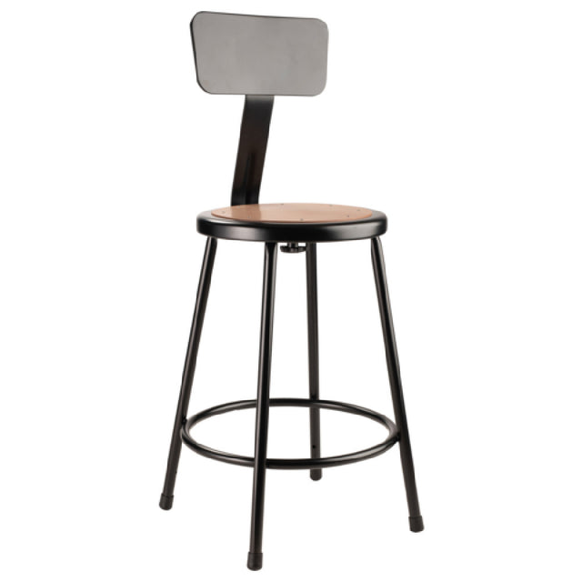 National Public Seating 6224B-10 NPS® 24" Heavy Duty Steel Stool With Backrest