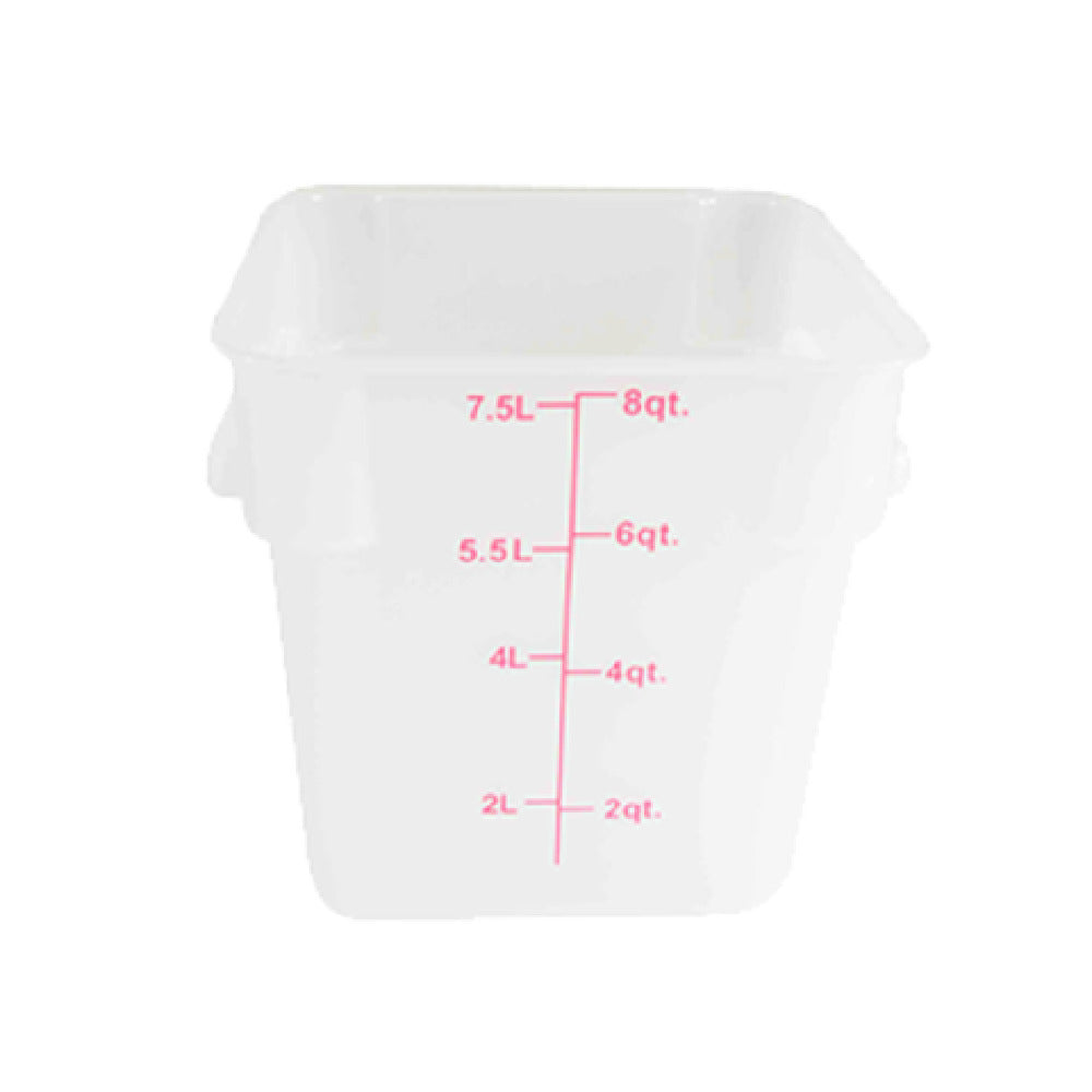 Thunder Group PLSFT008TL Food Storage Container 8 Quart Square Stain & Chemical Resistant
