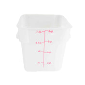 Thunder Group PLSFT008TL Food Storage Container 8 Quart Square Stain & Chemical Resistant