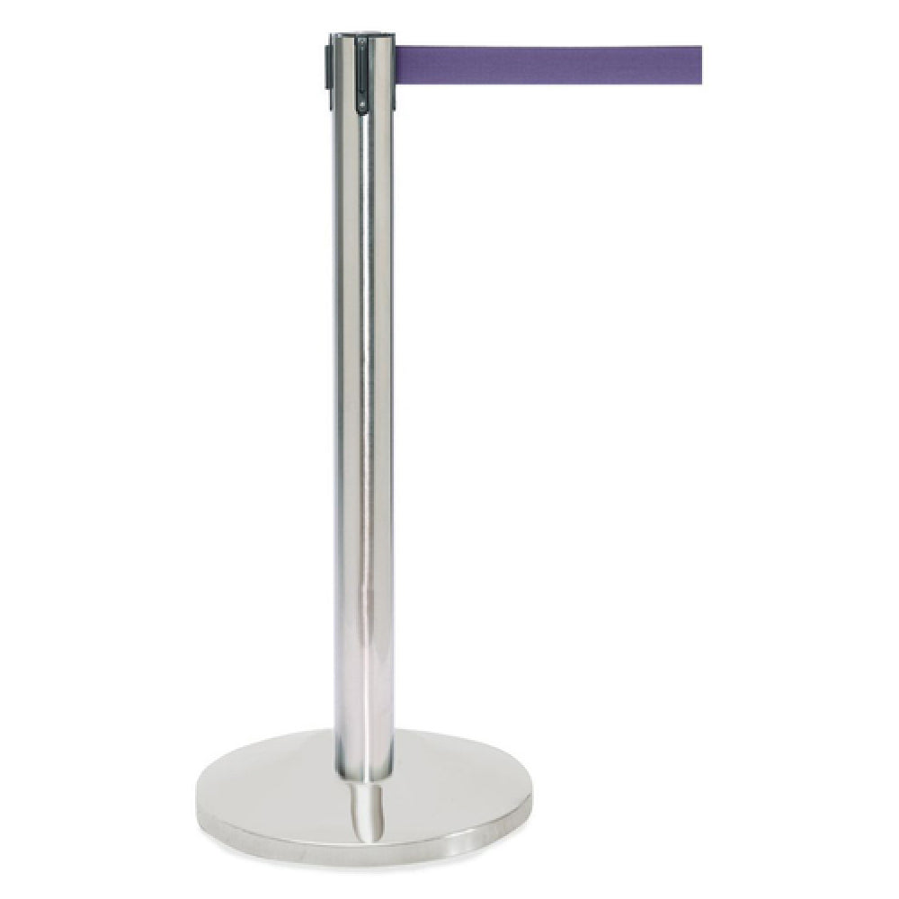 Hubert 97359 - Stanchion, Includes: (1) 40"H Post, (1) 14" Dia. Flat 30 Lb. Base With Protective Rubber Floor Guards & (1) 7' Purple Belt