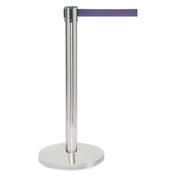 Hubert 97359 - Stanchion, Includes: (1) 40"H Post, (1) 14" Dia. Flat 30 Lb. Base With Protective Rubber Floor Guards & (1) 7' Purple Belt