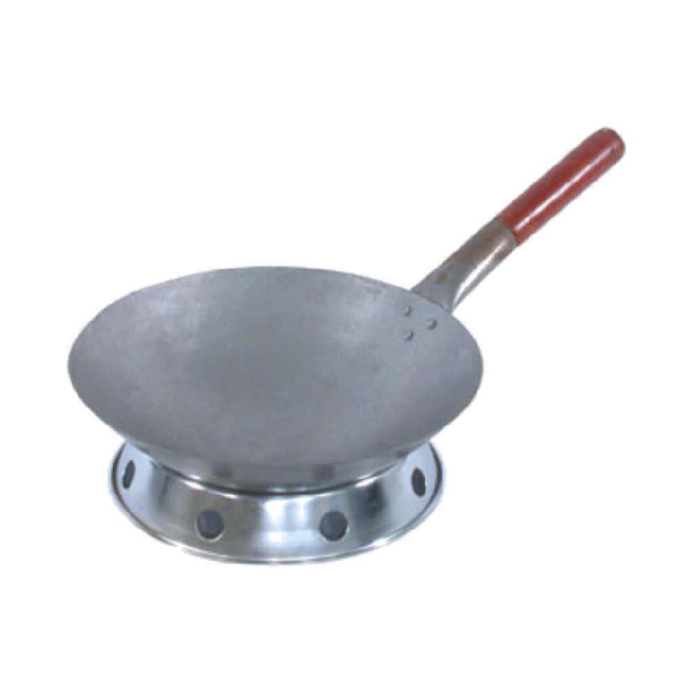Town 34702/DZ Mandarin Wok 14" Steel Construction With 8-1/2" Riveted Steel Handle With Wood Extension