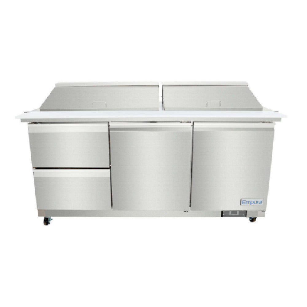 Empura E-KSP72M-D2 - Refrigerated Sandwich/Salad Mega Top Prep Table With Drawers
