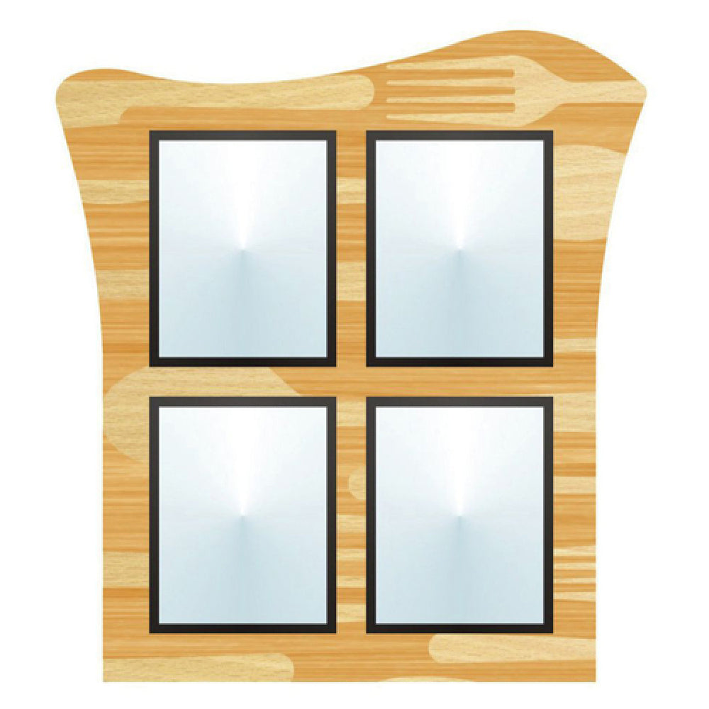 Hubert 73580 - Menu Board, 4-pocket, Wall-mount