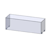 Premier Metal & Glass TMUD Infinity UV Bonded Fixed Full-Service Sneeze Guard Single Sided Guard With Top Shelf