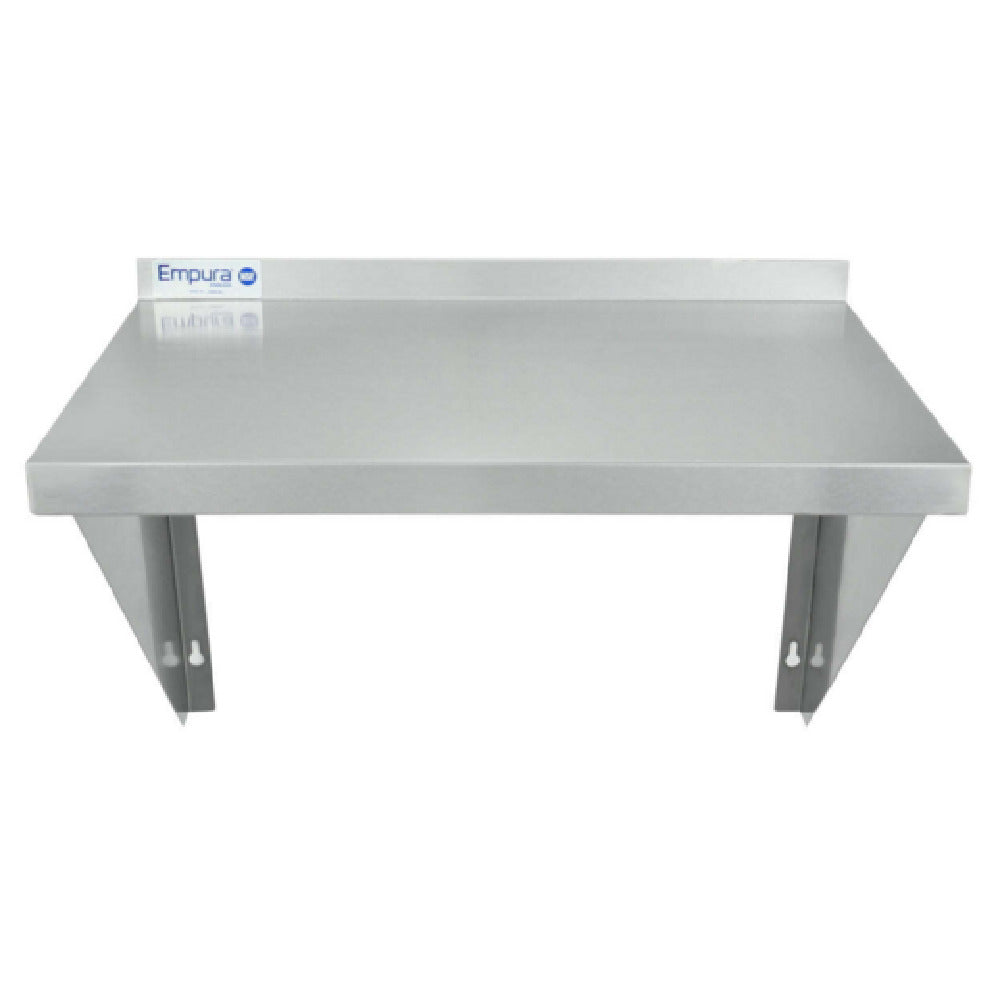 Empura 1824WS16G - Wall Mount Storage Shelf, 24"W X 18"D X 15.75"H, Heavy-duty 16 Gauge 430 Stainless Steel Shelf And Brackets