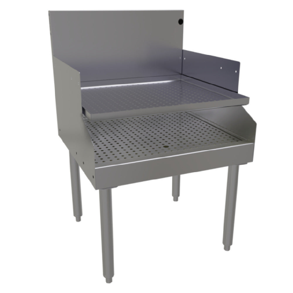 Glastender RDBA-24S Recessed Drainboard Free Standing 24"W X 24"D (depth To Match 19" Deep Units With Single Speed Rail)