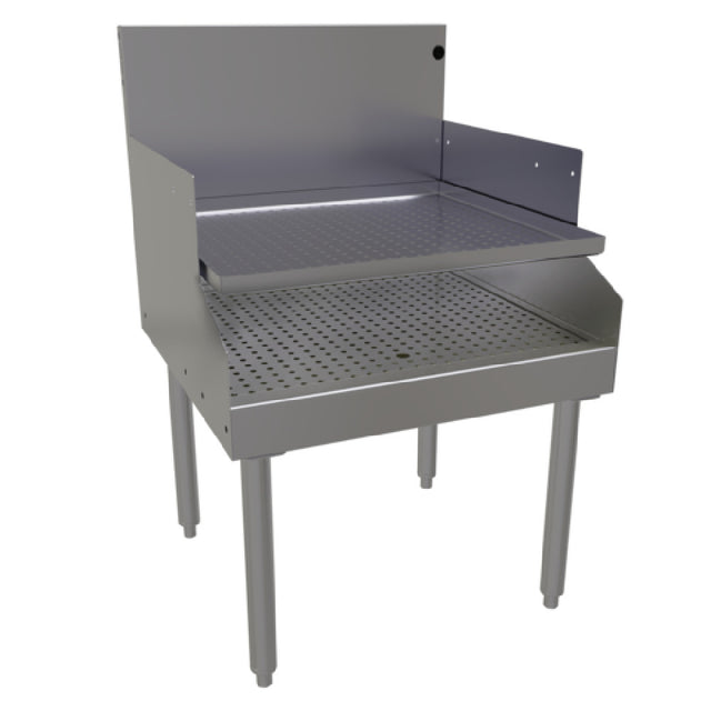 Glastender RDBA-24S Recessed Drainboard Free Standing 24"W X 24"D (depth To Match 19" Deep Units With Single Speed Rail)