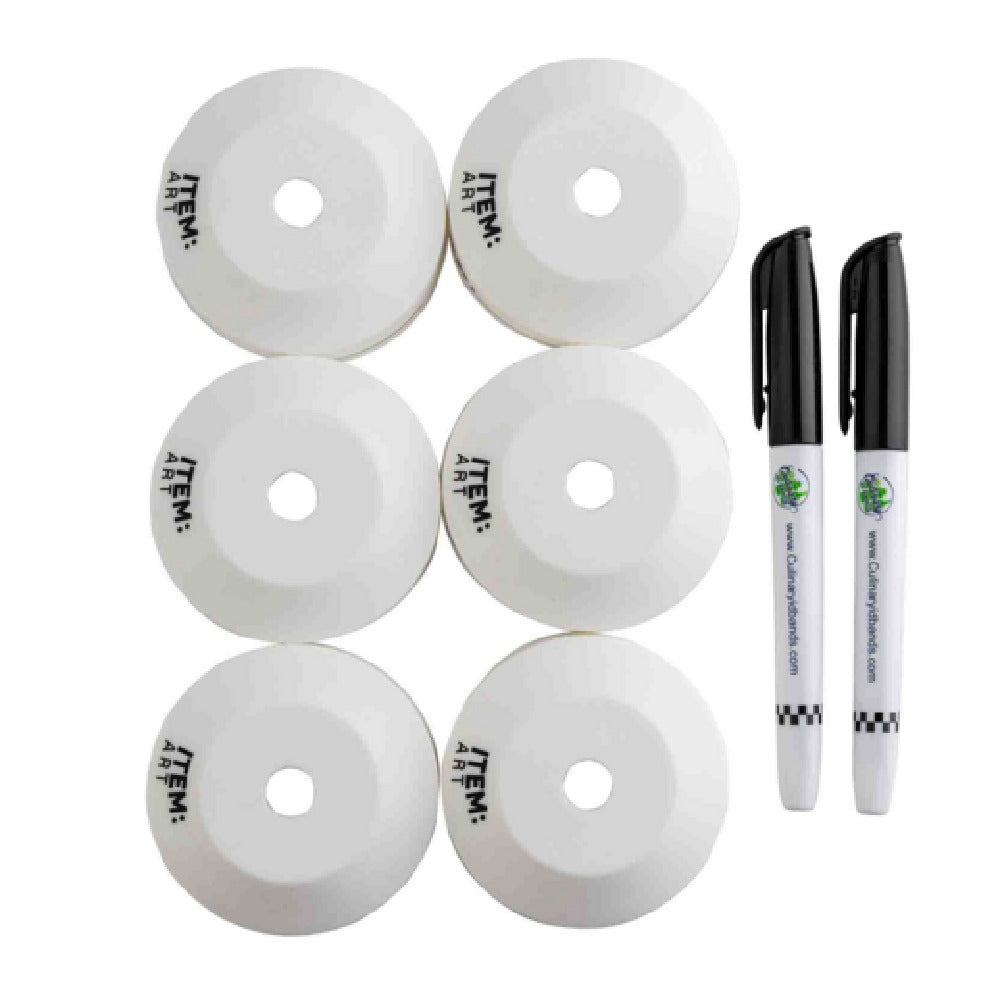 TableCraft Products 13094 - White Writeable Silicone Tip Top, 63mm, With (2) Markers