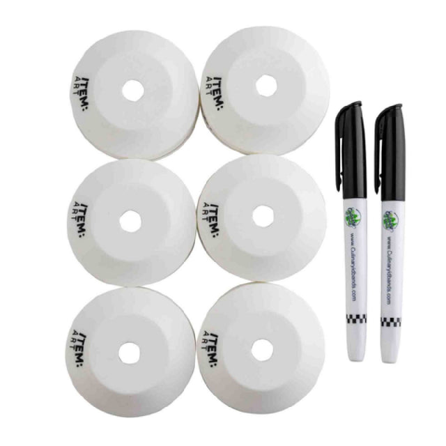 TableCraft Products 13094 - White Writeable Silicone Tip Top, 63mm, With (2) Markers