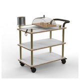Steelite MGCRNX03CSXX Mogogo Rollin Mixology Cart With Leather Handle White Carrera Stainless Steel