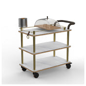 Steelite MGCRNX03CSXX Mogogo Rollin Mixology Cart With Leather Handle White Carrera Stainless Steel