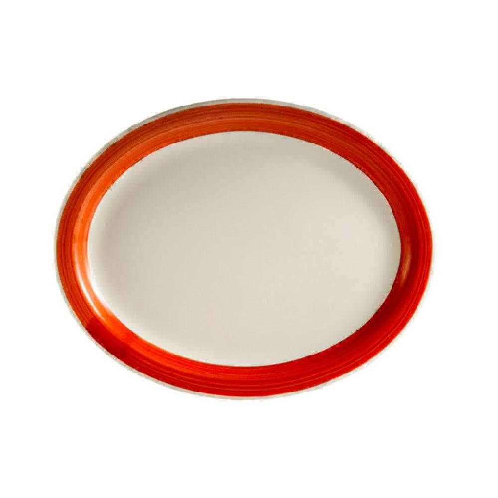 CAC China R-14NR-R Rainbow Platter 13-1/2"L X 10-1/8"W X 1-1/2"H Oval