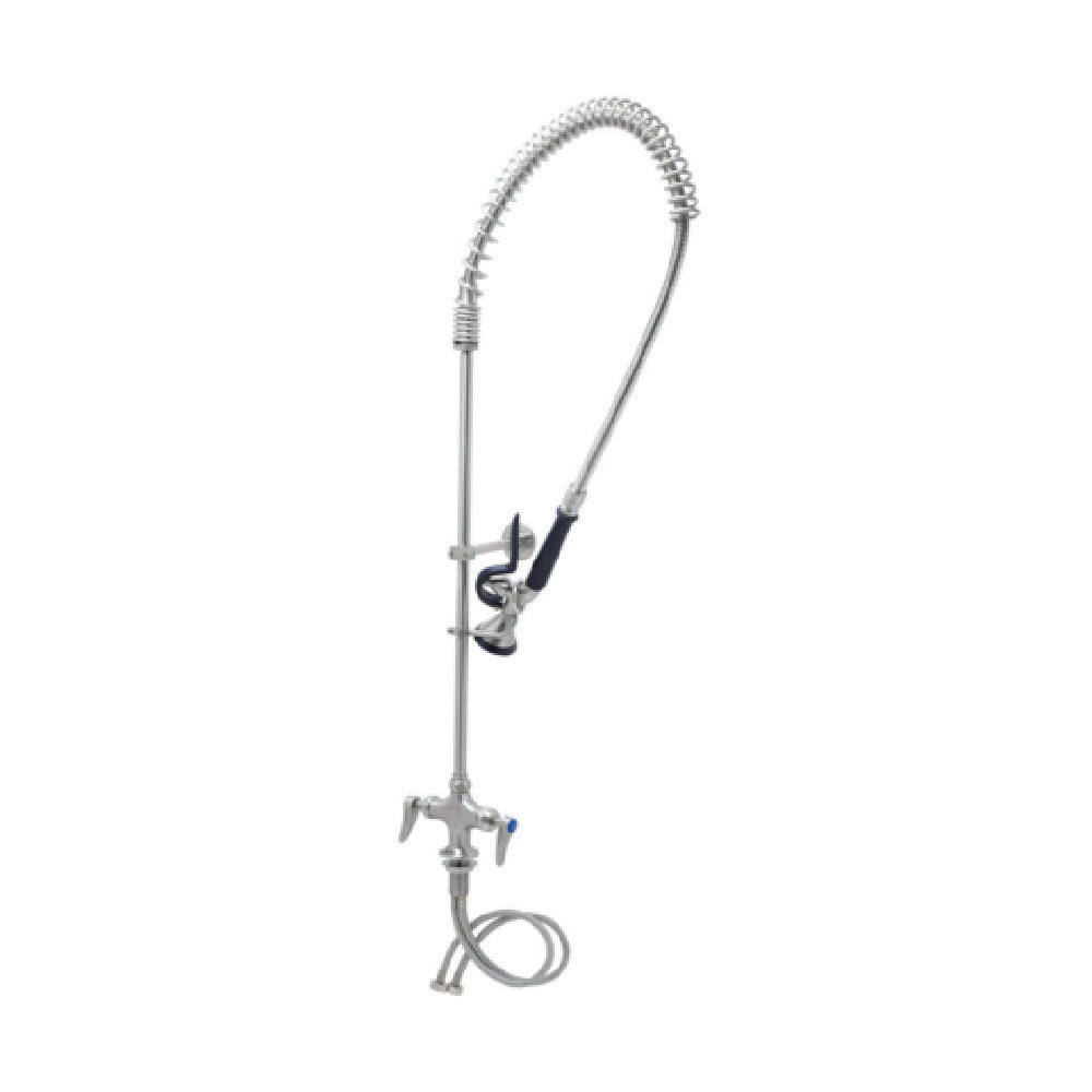 T&S Brass S-0113-CR-BY Single Hole Deck Mount Mixing Faucet 24” Riser 44” Flexible Hose With Heat Resistant Handle